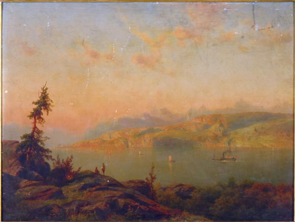 Detail of Travellers resting by the river by Cornelis Lieste