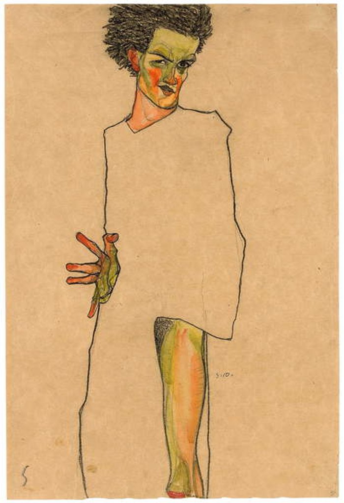 Detail of Self portrait, 1910 by Egon Schiele