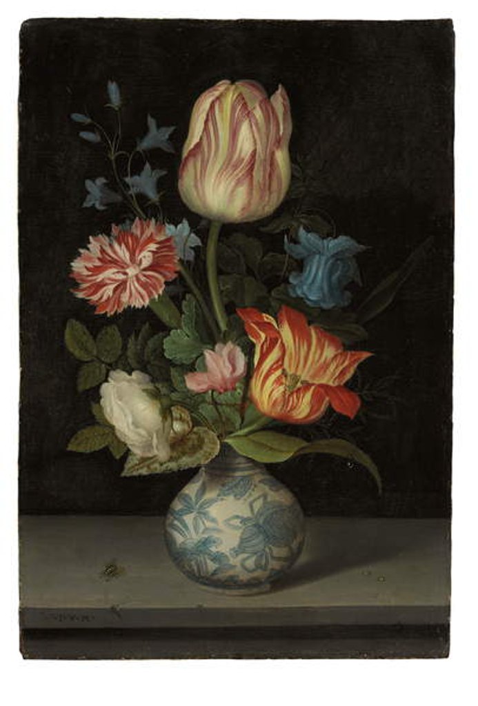 Detail of Flowerpiece in a Wanli vase by Balthasar van der Ast