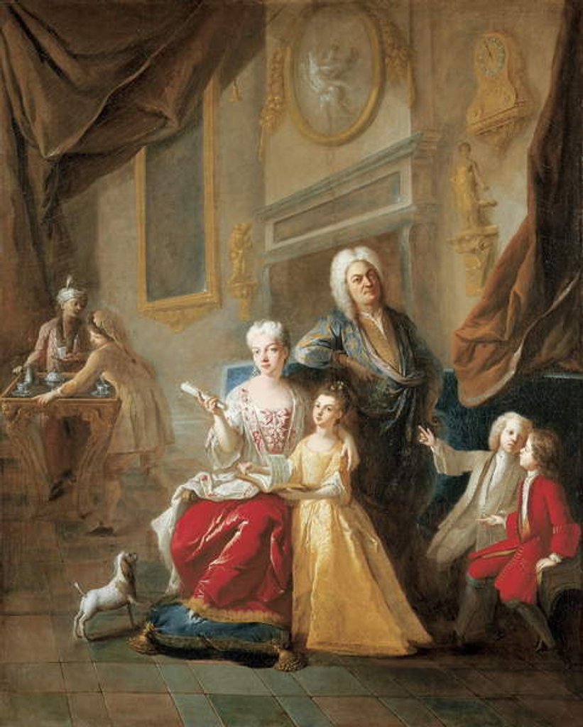 Detail of Portrait of a family in an interior by Francois de Troy