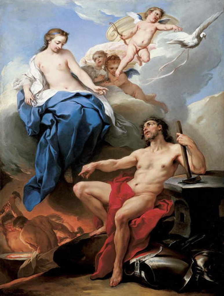 Detail of Venus requesting Vulcan to make arms for Aeneas by Carle van Loo