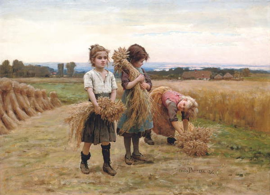 Detail of The Young Harvesters, 1895 by Cesar Pattein
