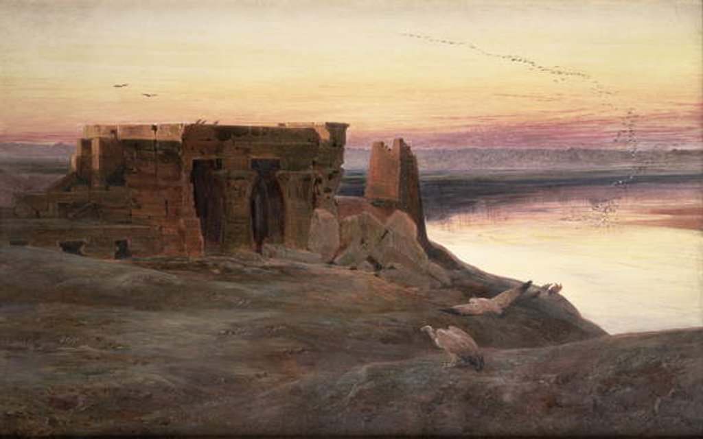 Detail of Kom Ombo Temple, Egypt by Edward Lear