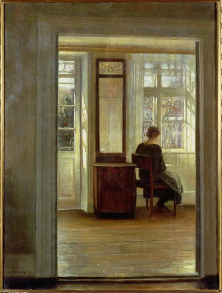 Detail of A Lady in an Interior by Carl Holsoe