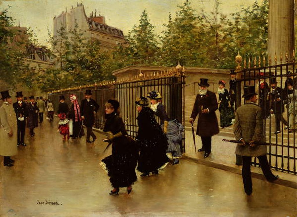 Detail of Leaving La Madeleine by Jean Beraud