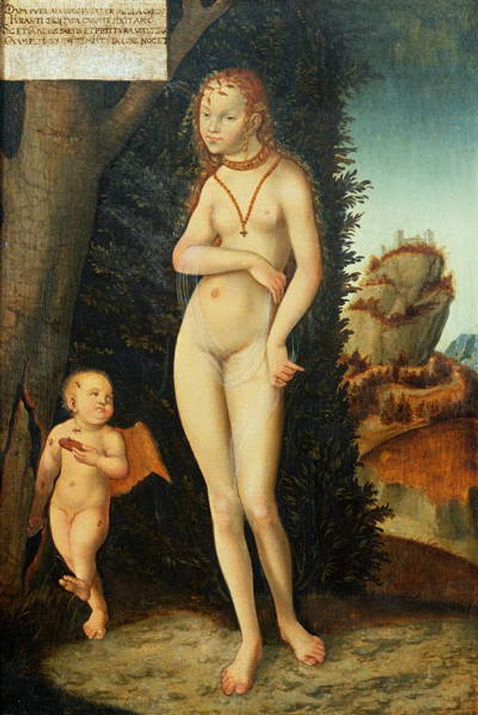 Detail of Venus with Cupid the Honey Thief by Lucas the Elder Cranach