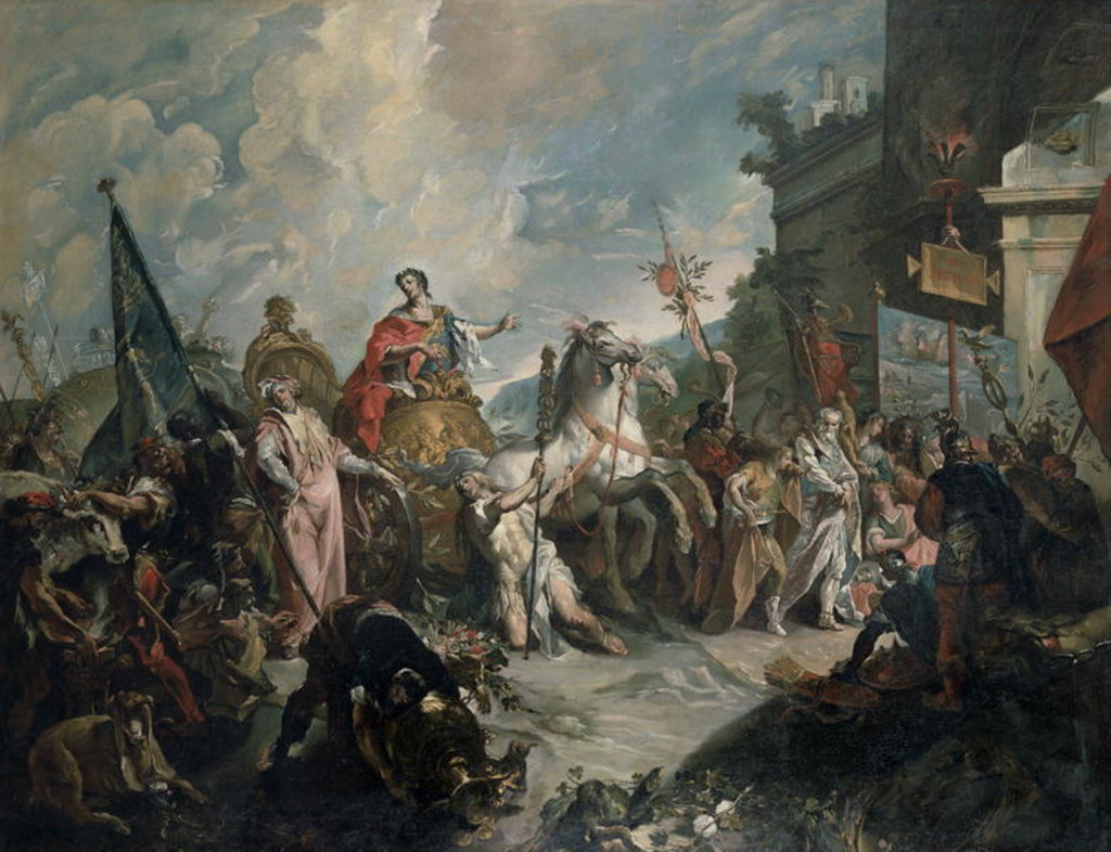 Detail of The Triumph of a Roman General by Giovanni Antonio Guardi