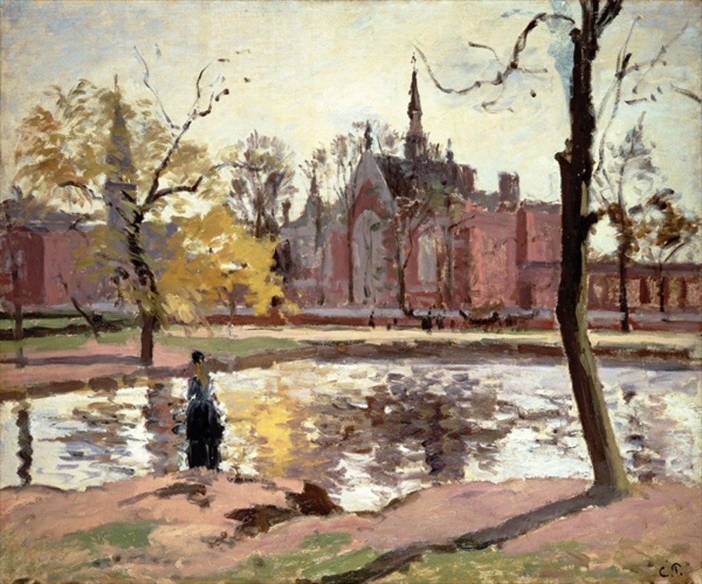 Detail of Dulwich College, London, 1871 by Camille Pissarro