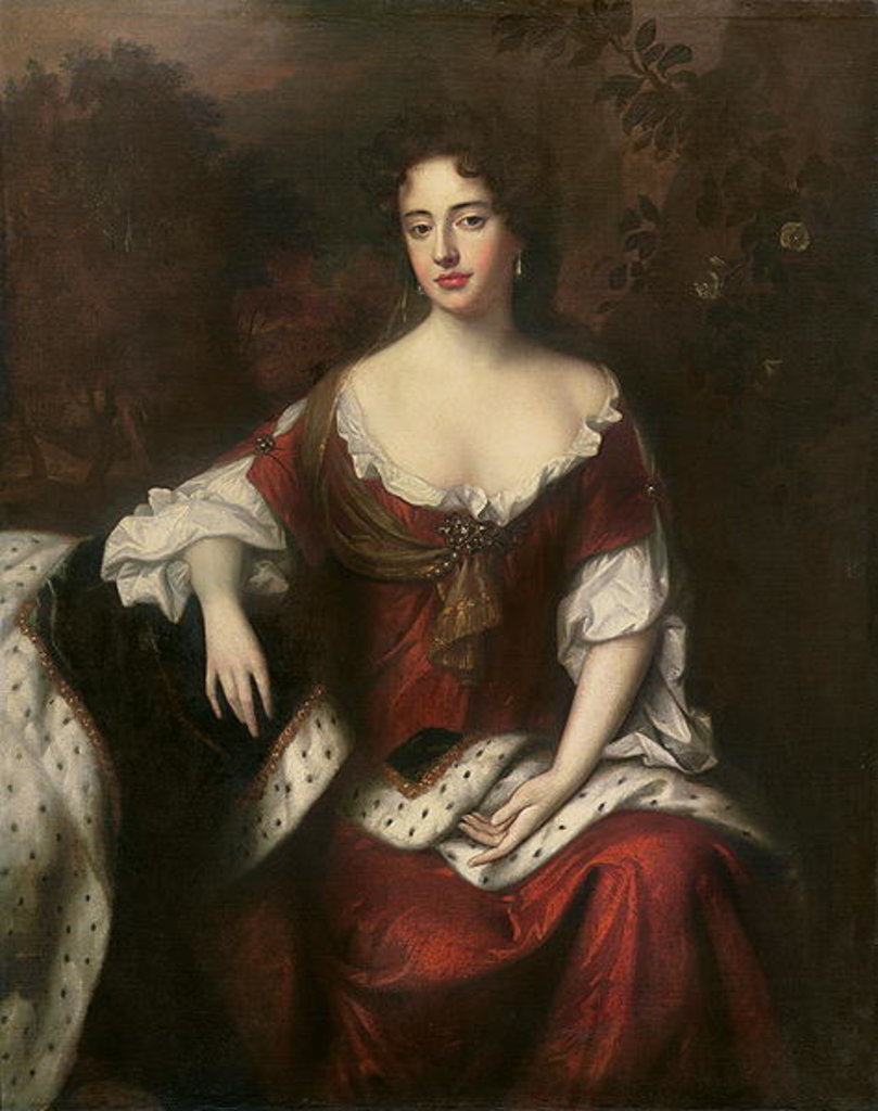 Detail of Portrait of Anne, Queen of Great Britain and Ireland, daughter of James II by William Wissing or Wissmig