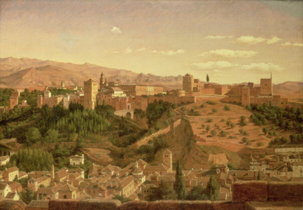 Detail of A View of Granada by Heinrich Hansen