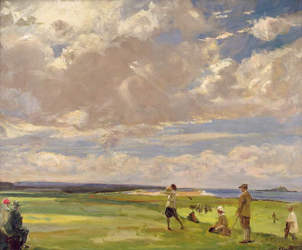 Detail of Lady Nancy Astor playing golf at North Berwick, 1920 by John Lavery
