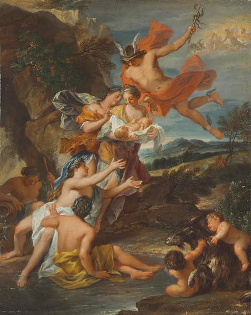 Detail of Mercury entrusting the infant Bacchus to the Nymphs of Nysa by Nicolas (attr. to) Bertin