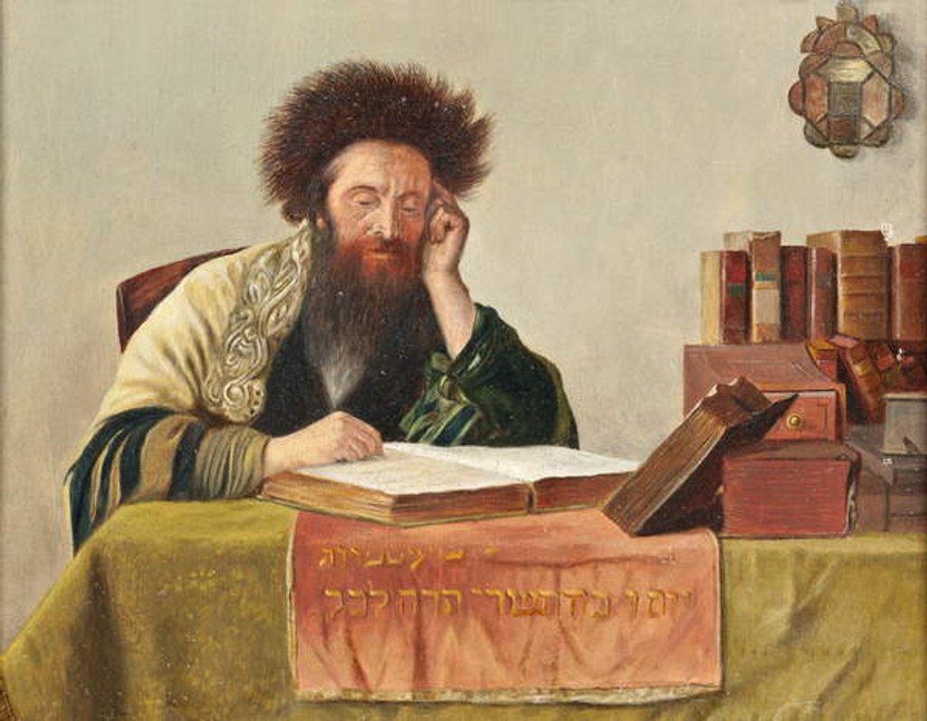 Detail of A Rabbi reading the Talmud by Isidor (1853-1921) (follower of) Kaufmann