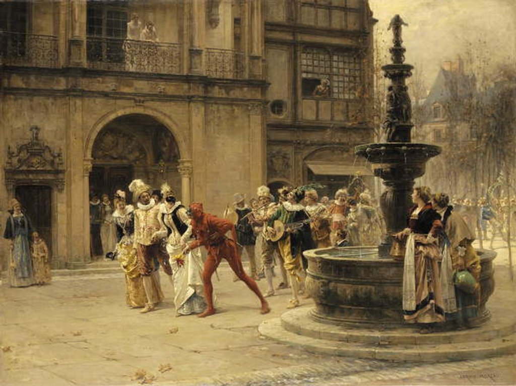 Detail of The Carnival Procession by Adrien Moreau