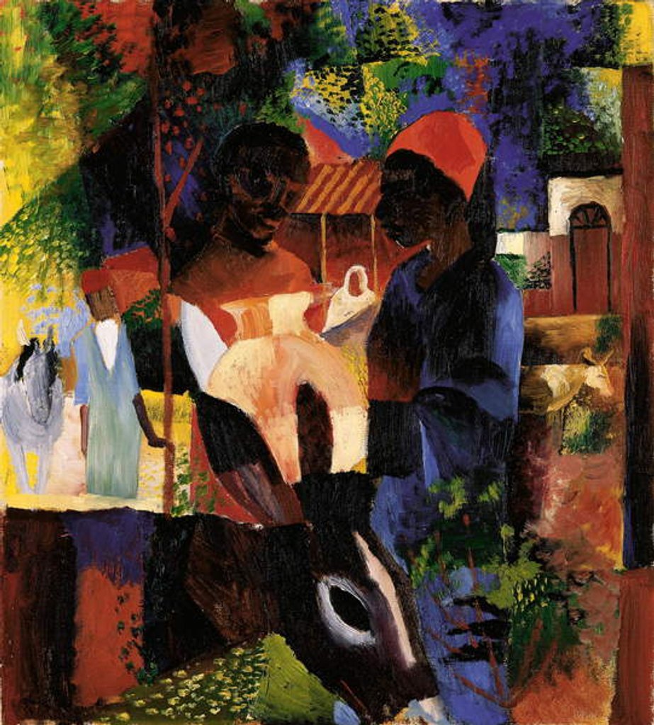Detail of Market in Tunis, 1914 by August Macke
