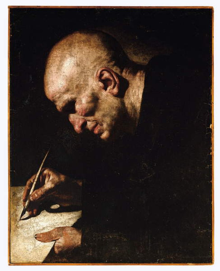 Detail of A Monk Scribe by Master of the Annunciation to the Shepherds