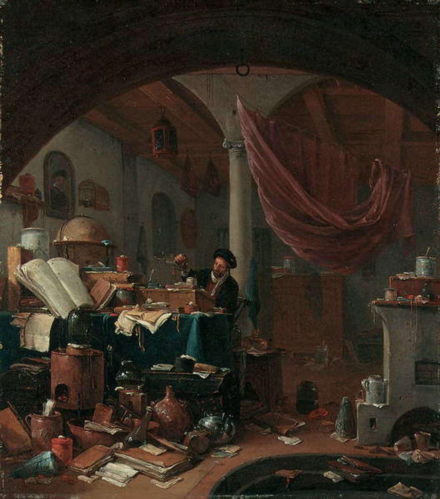 Detail of An Alchemist in his Study by Thomas Wyck