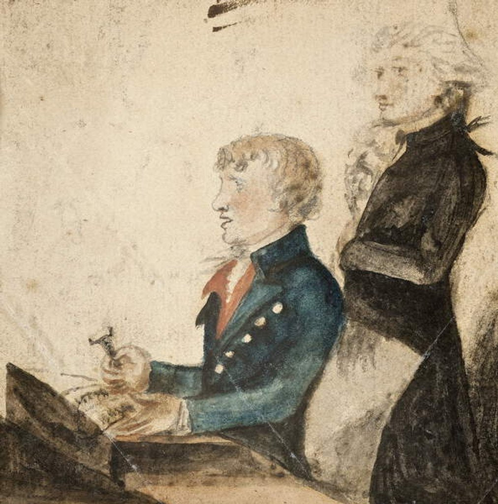 Detail of Thomas King, Jun., Auctioneer and his clerk, Mr Hatfield by English School