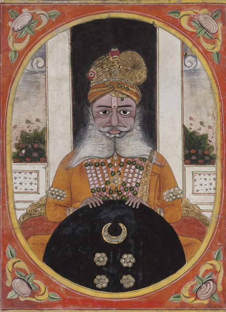 Detail of Maharaja Sardar Singh, ruler of Bikaner, 1851-71 by Indian School