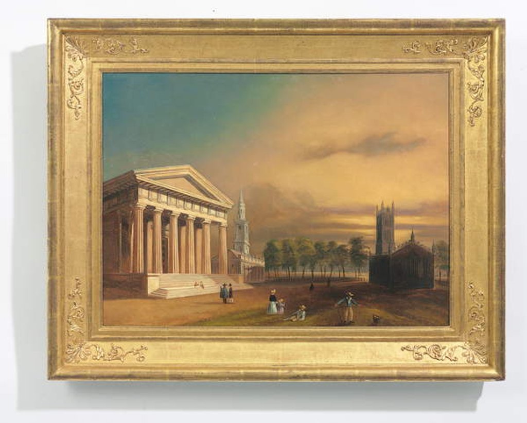 Detail of Gothic Church, New Haven by William Henry Bartlett