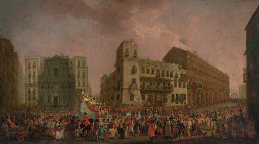 Detail of The Carnival in Naples in 1778, with the 'Cavalcata turca' parading through the Largo di Palazzo, c.1778 by Pietro Fabris