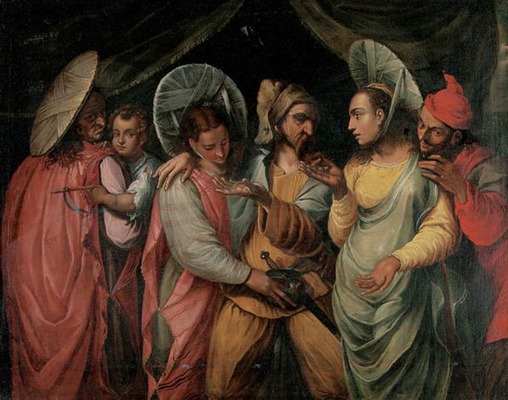 Detail of A scene from the Commedia dell'Arte by Franco-Flemish School