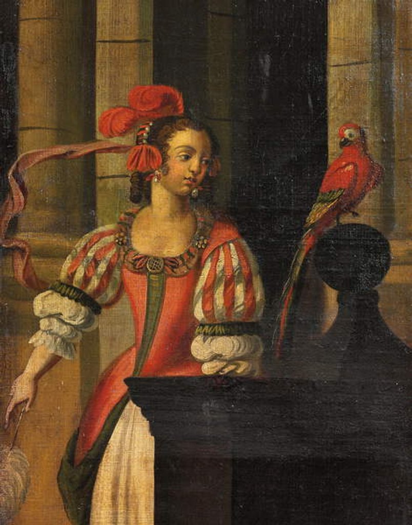 Detail of Four-fold double-sided screen, c.1700 by Anglo-Flemish School