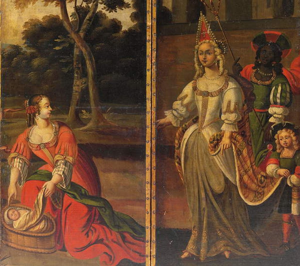 Detail of Four-fold double-sided screen, c.1700 by Anglo-Flemish School