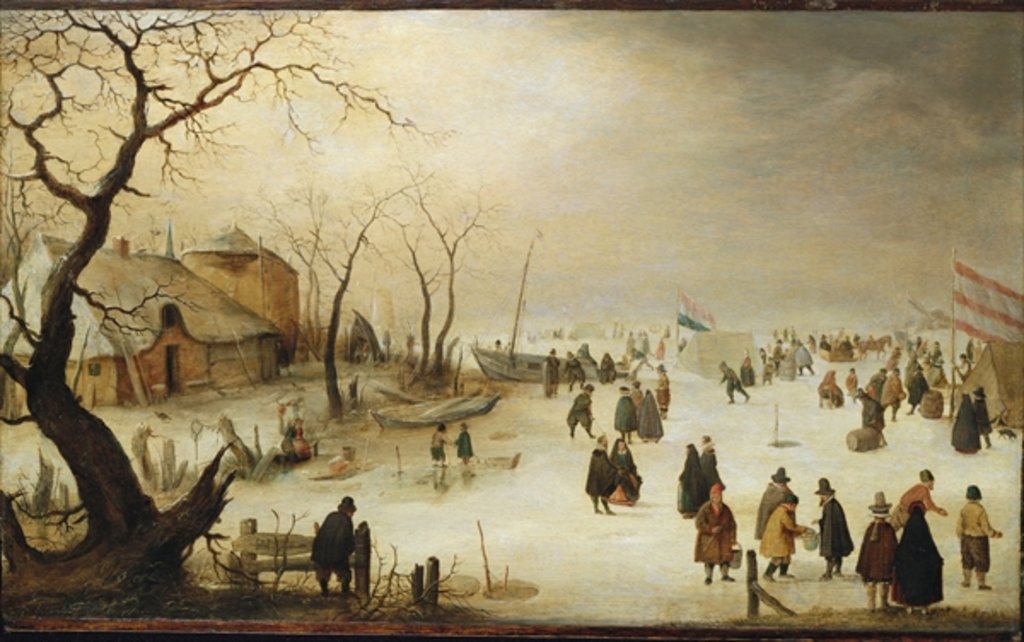 Detail of A Winter River Landscape with Figures on the Ice by Hendrik Avercamp