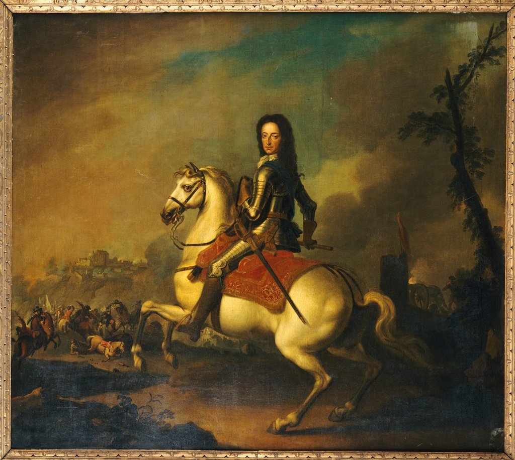 Detail of Portrait of King William III at the Battle of the Boyne in 1690 by Jan Wyck