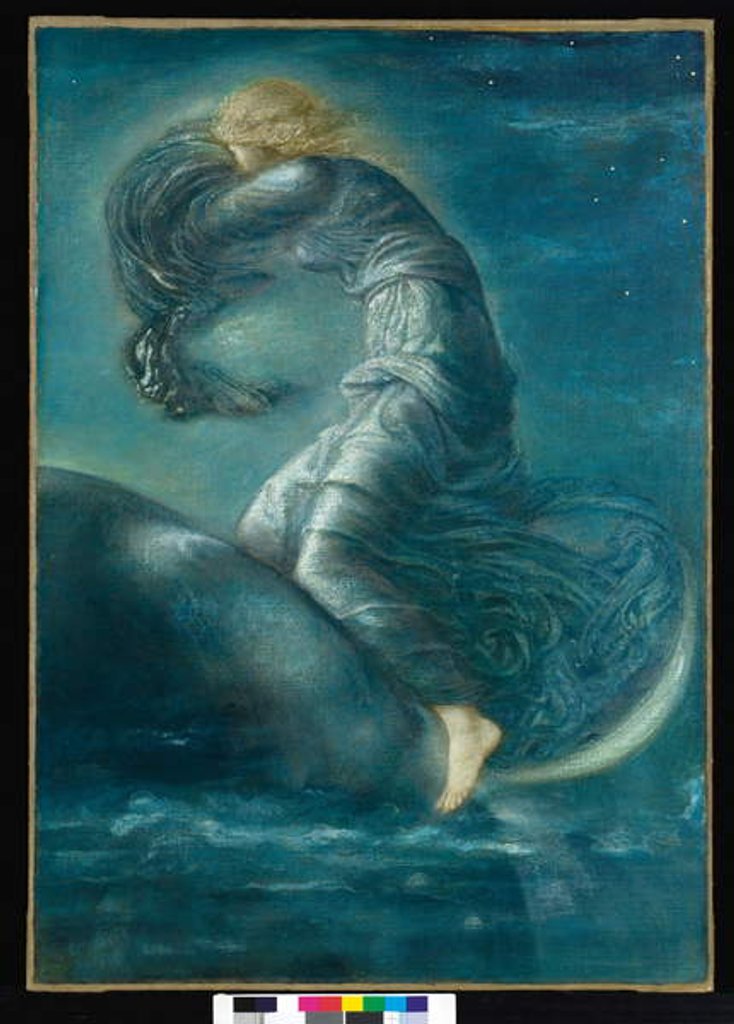 Detail of Luna, c.1872-75 by Edward Coley Burne-Jones