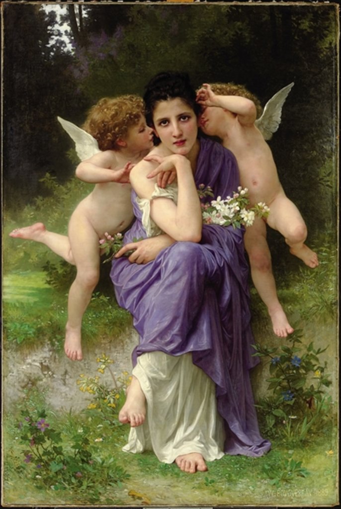 Detail of Chansons de Printemps, 1889 by William-Adolphe Bouguereau