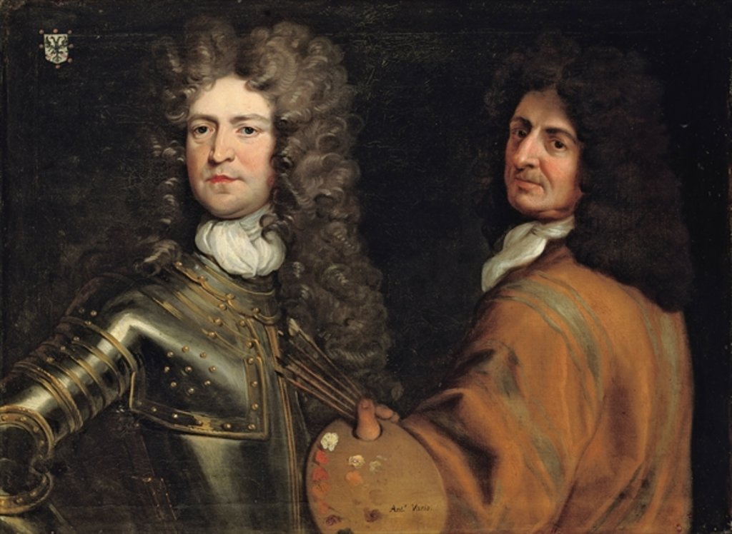 Detail of Double portrait of the artist with Brigadier-General Robert Killigrew by Antonio Verrio