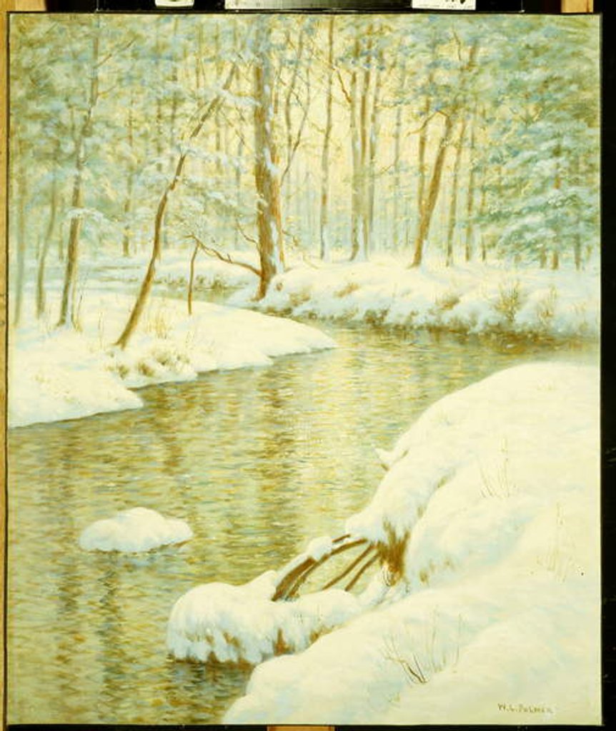 Detail of Winter Stream, Sunset Glow by Walter Launt Palmer