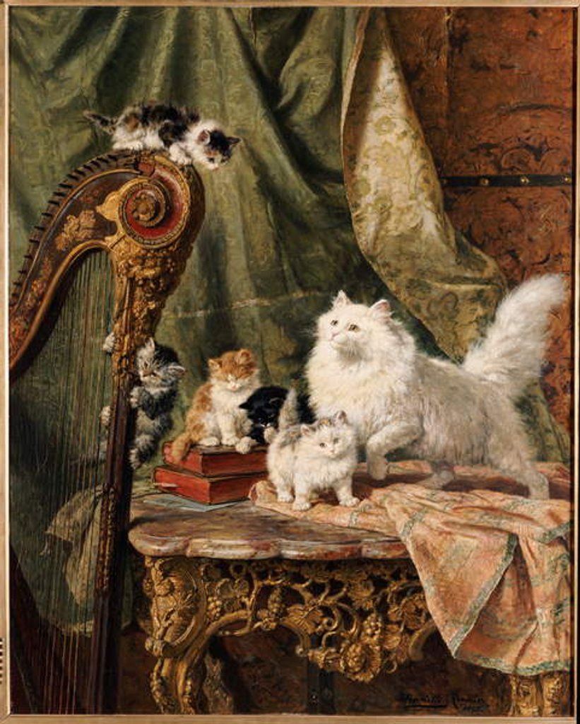 Detail of A Musical Interlude, 1897 by Henriette Ronner-Knip