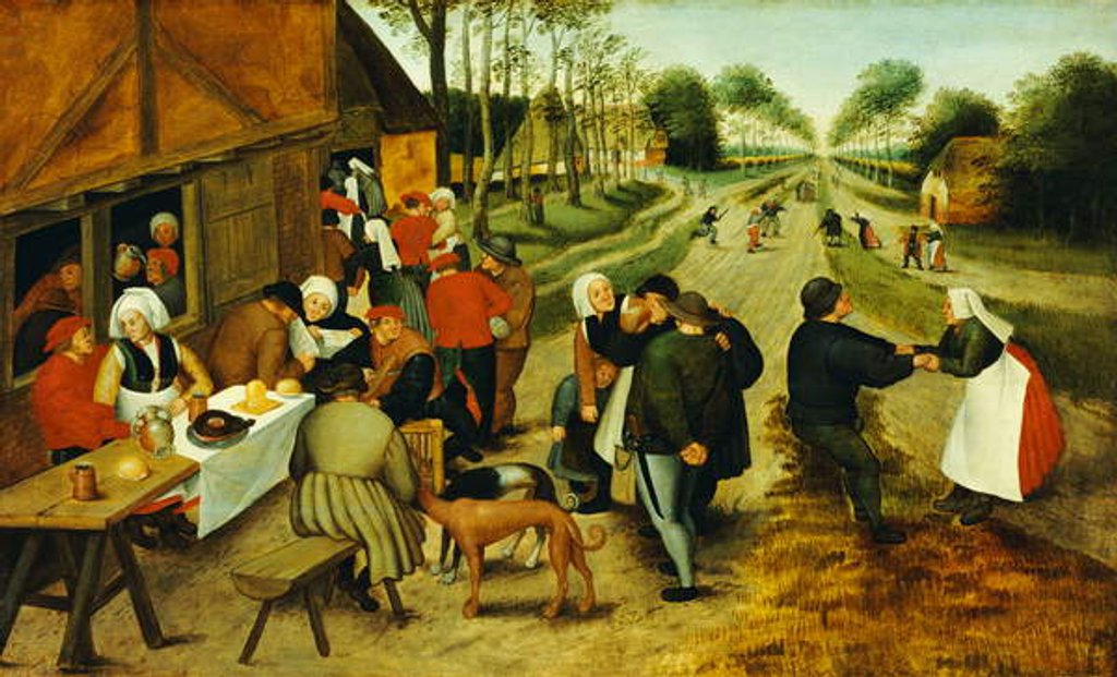 Detail of Peasants at a Roadside Inn, 17th century by P. the Younger Brueghel