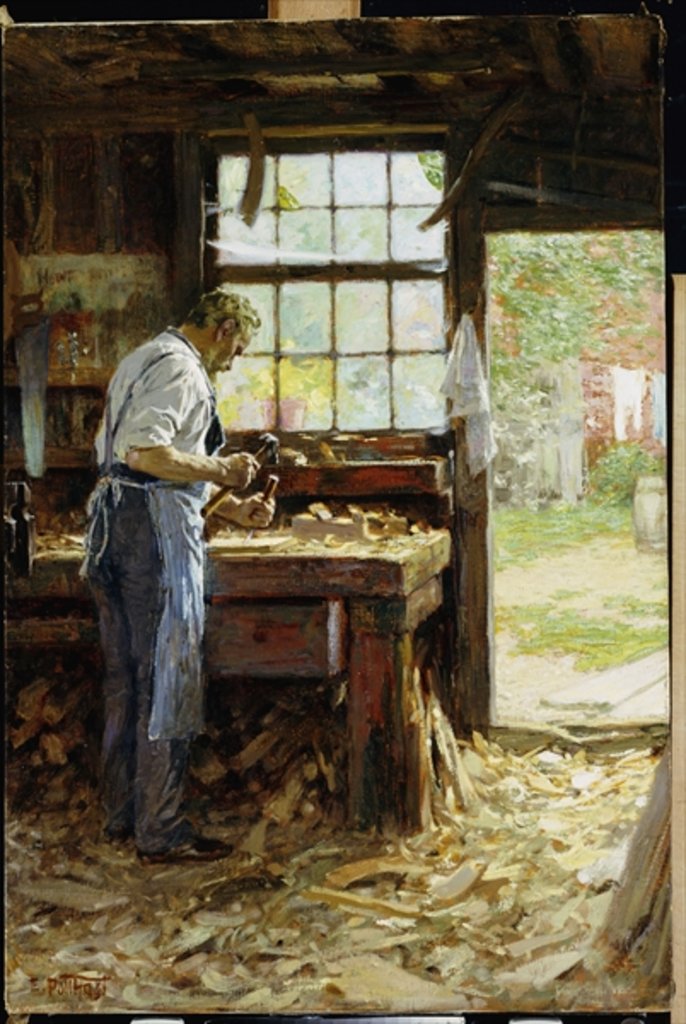 Detail of Village Carpenter, 1899 by Edward Henry Potthast