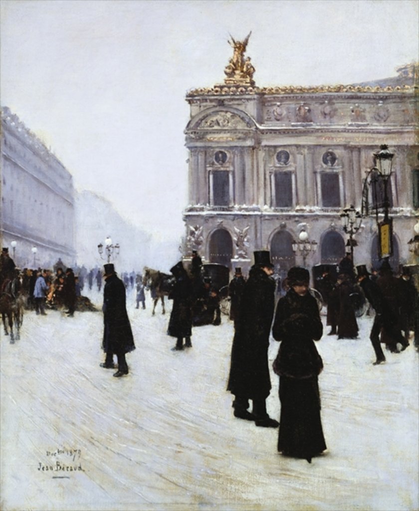Detail of Outside the Opera, Paris, 1879 by Jean Beraud