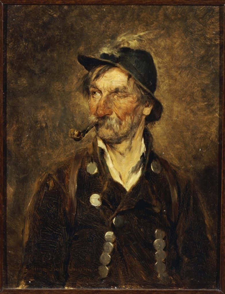 Detail of The Old Hunter, 1879 by Hugo Wilhelm Kauffman