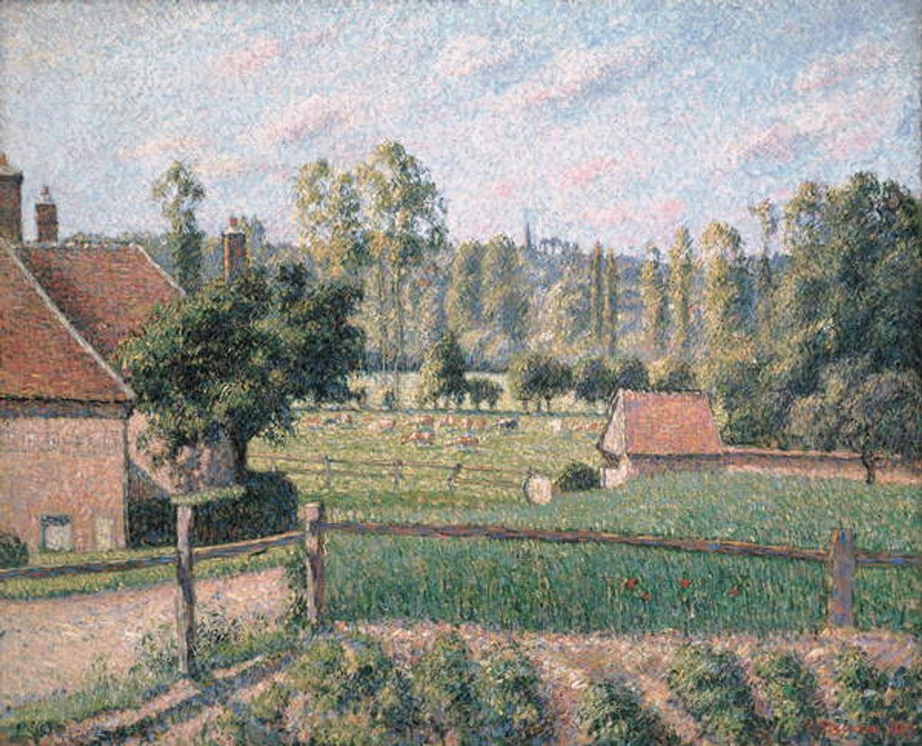 Detail of Prairie at Eragny, 1889 by Camille Pissarro
