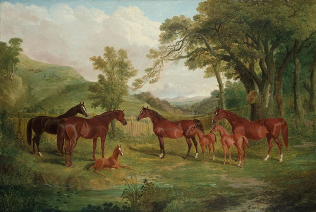 Detail of The Streatlam Stud, Mares and Foals, 1836 by John Frederick Herring Snr