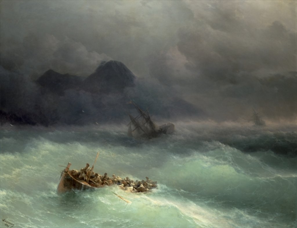 Detail of The Shipwreck, 1873 by Ivan Konstantinovich Aivazovsky