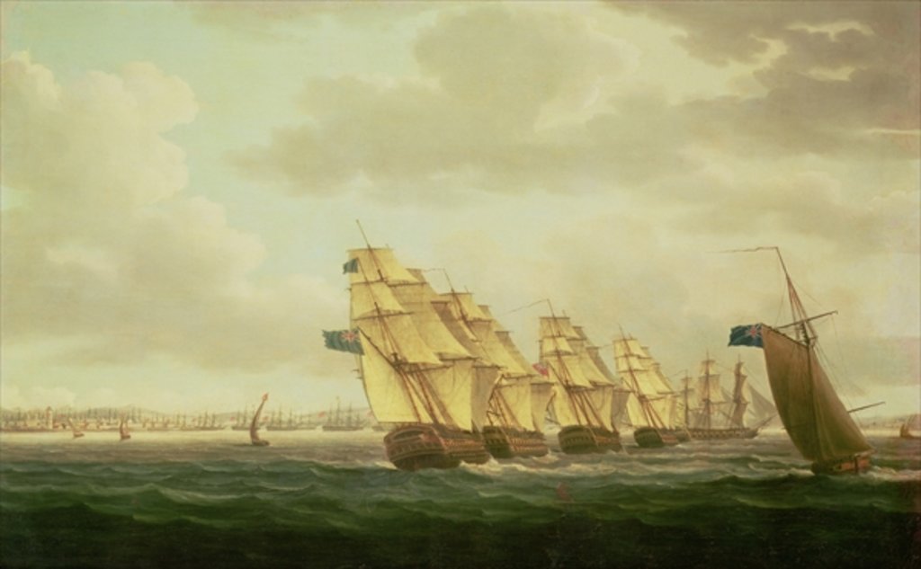 Detail of Nelson on the 'Theseus' with the Inshore Squadron off Cadiz, July 1797 by Thomas Buttersworth