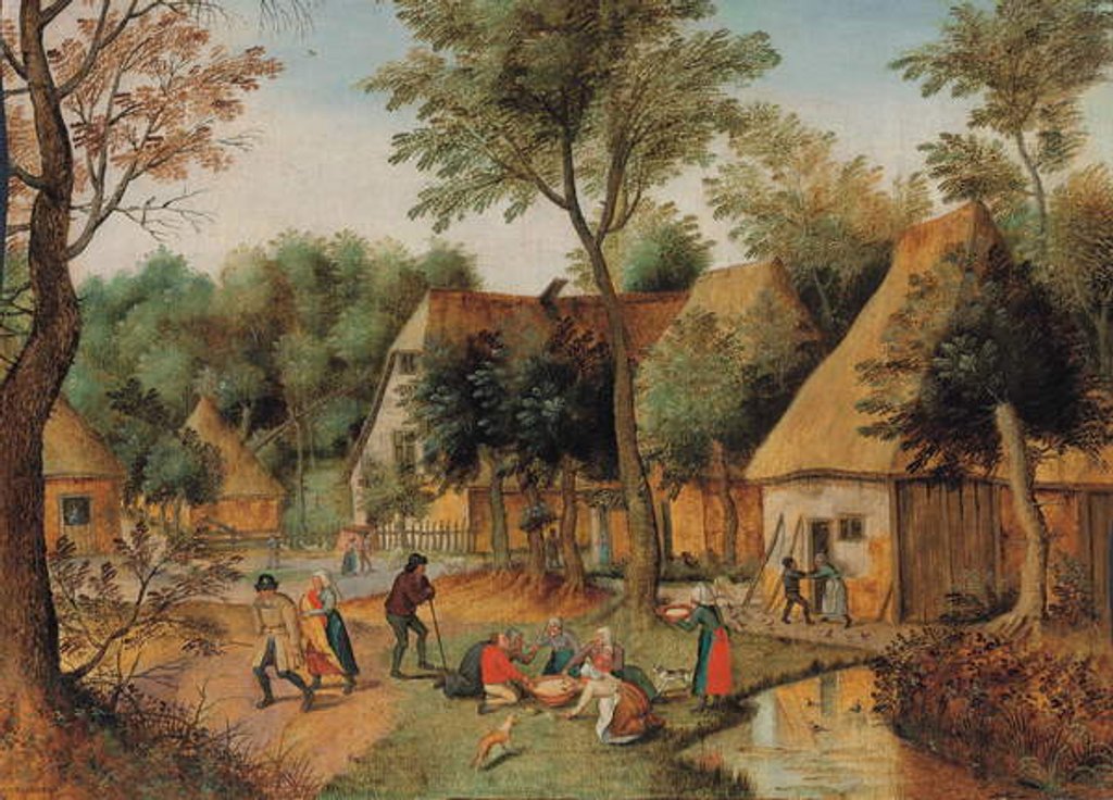 Detail of Mealtime in the country by Pieter the Younger Brueghel