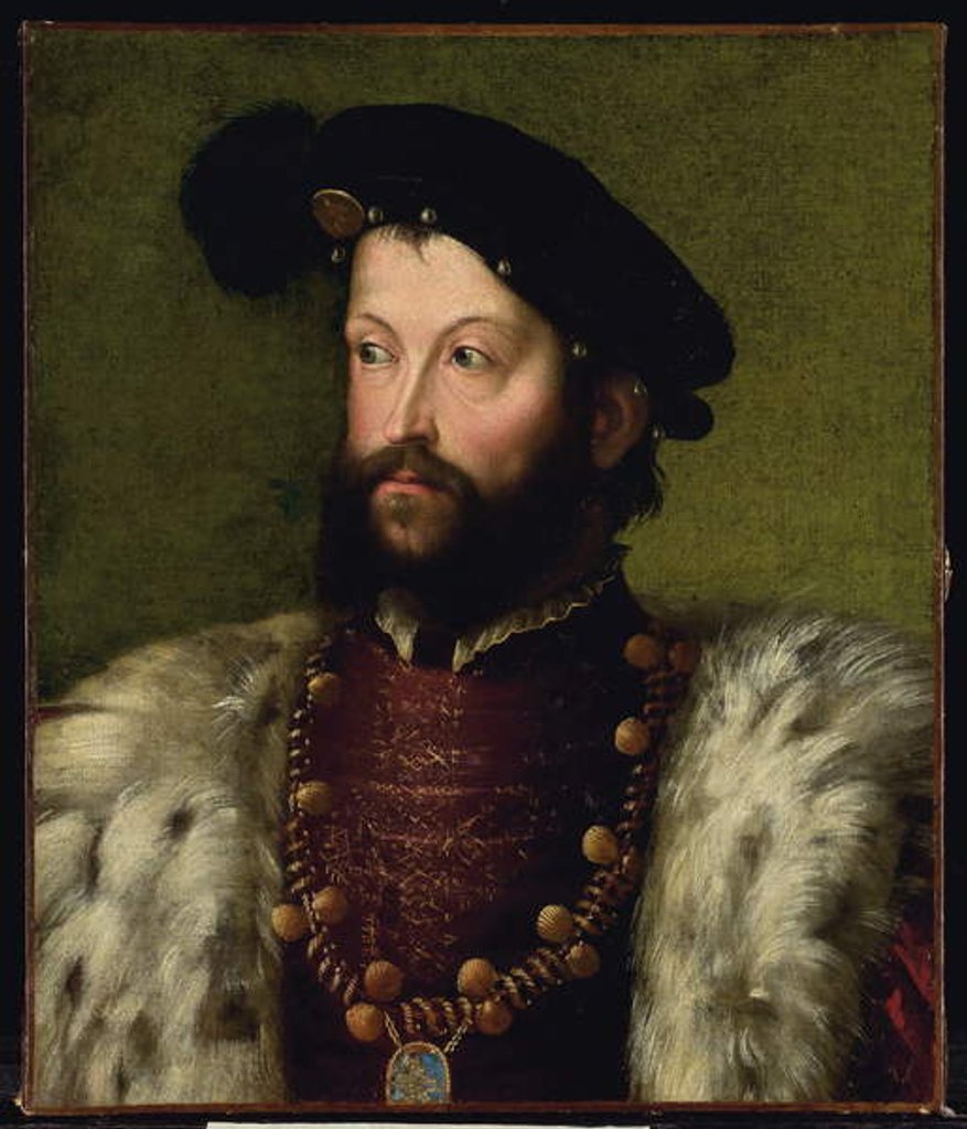 Detail of Portrait of a man, presumably Ercole II d'Este by Nicolo dell' Abate