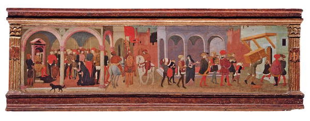 Detail of The Story of Lionora de' Bardi and Ippolito Buondelmonte, panel from a cassone by Giovanni di Ser Giovanni Scheggia