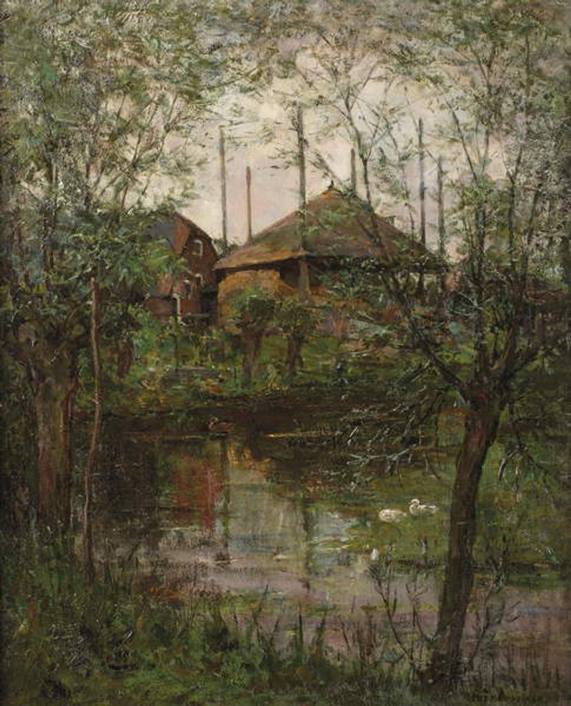 Detail of Haystack with willow trees, c.1897-98 by Piet Mondrian