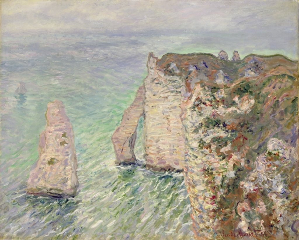 Detail of L'Aiguille and the Porte d'Aval, Etretat, 1886 by Claude Monet