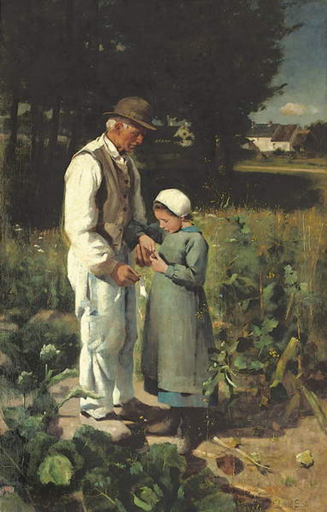 Detail of In the fields, Anvers sur Oise, 1882 by William Edward Stott