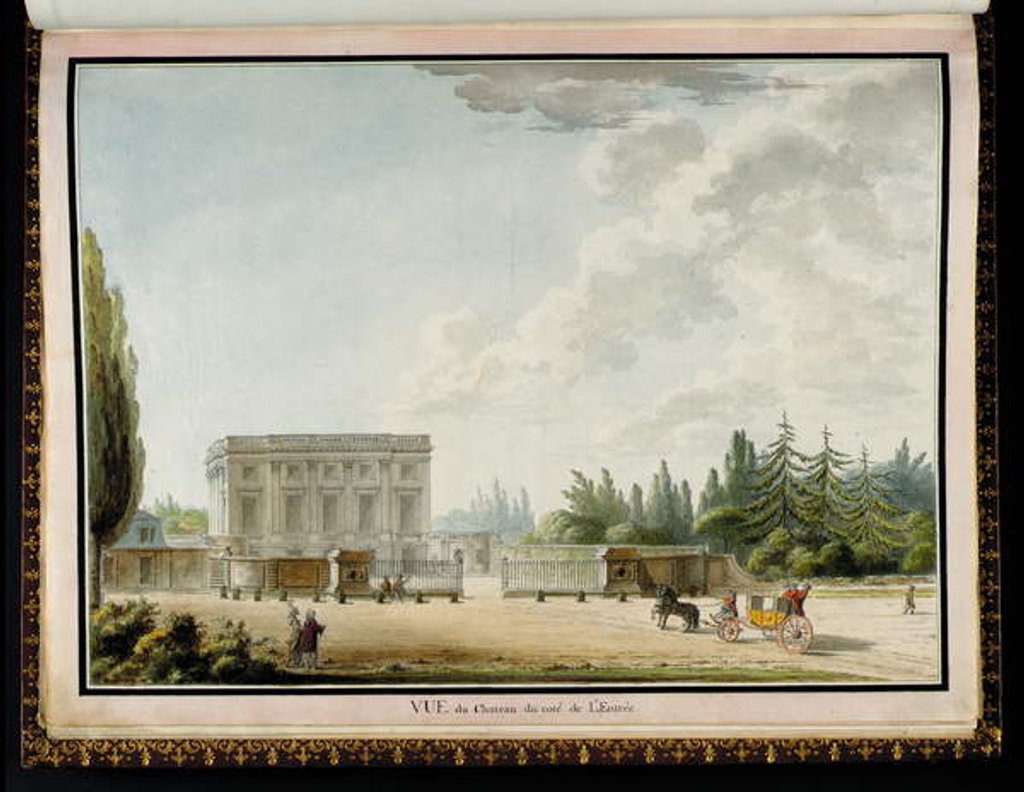 Detail of Vue du château du côté de l'entrée, from Recueil des plans du Petit Trianon by Richard Mique, 1781 by Claude Louis Chatelet